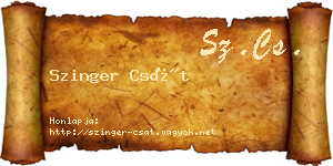 Szinger Csát névjegykártya